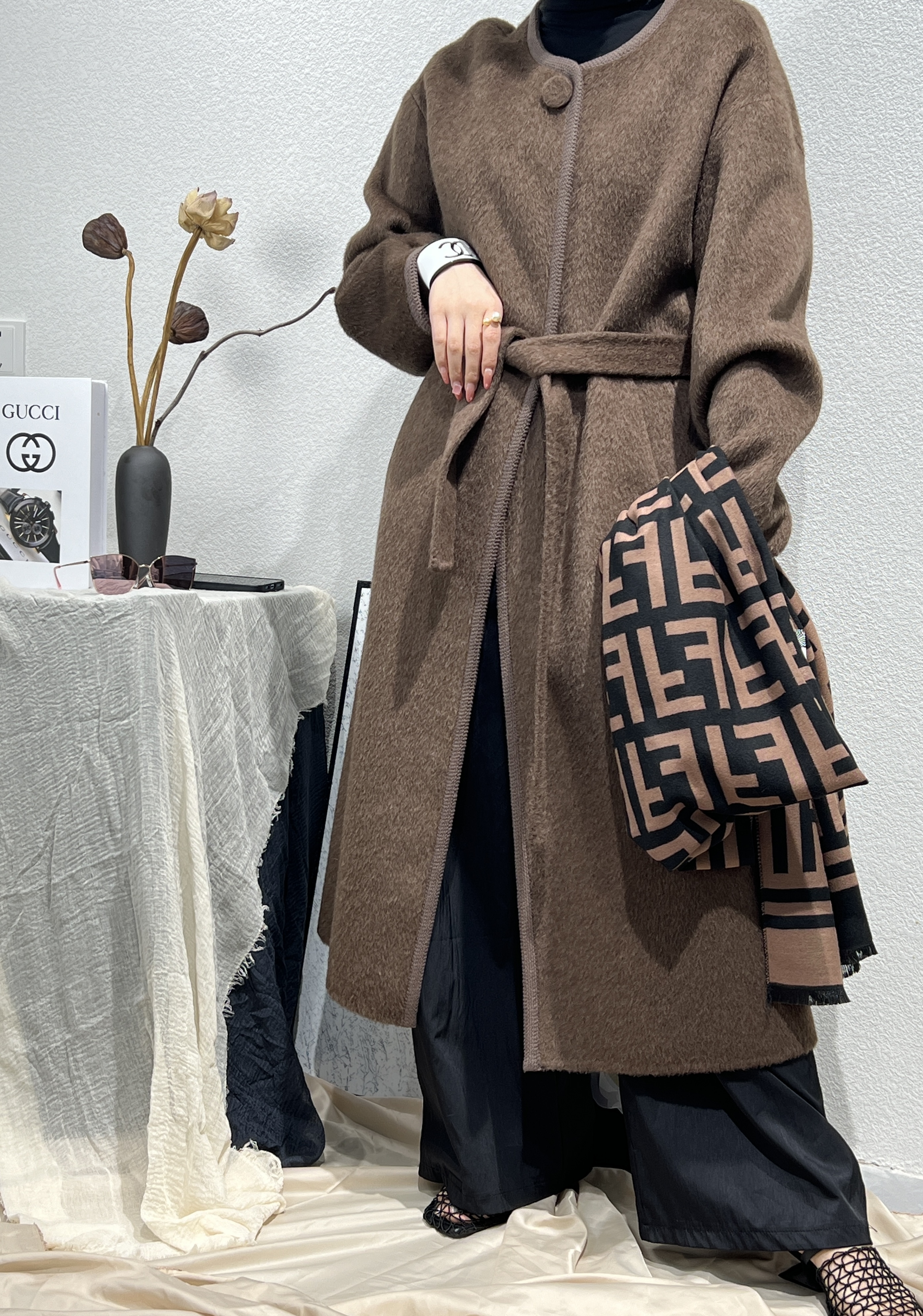 长款春秋冬羊毛外套毛呢百搭轻奢高级女士大衣羊绒大衣