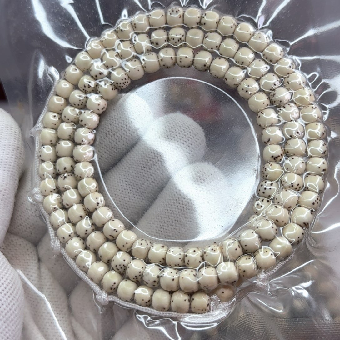 吊坠星月菩提5×6原白108大留白 