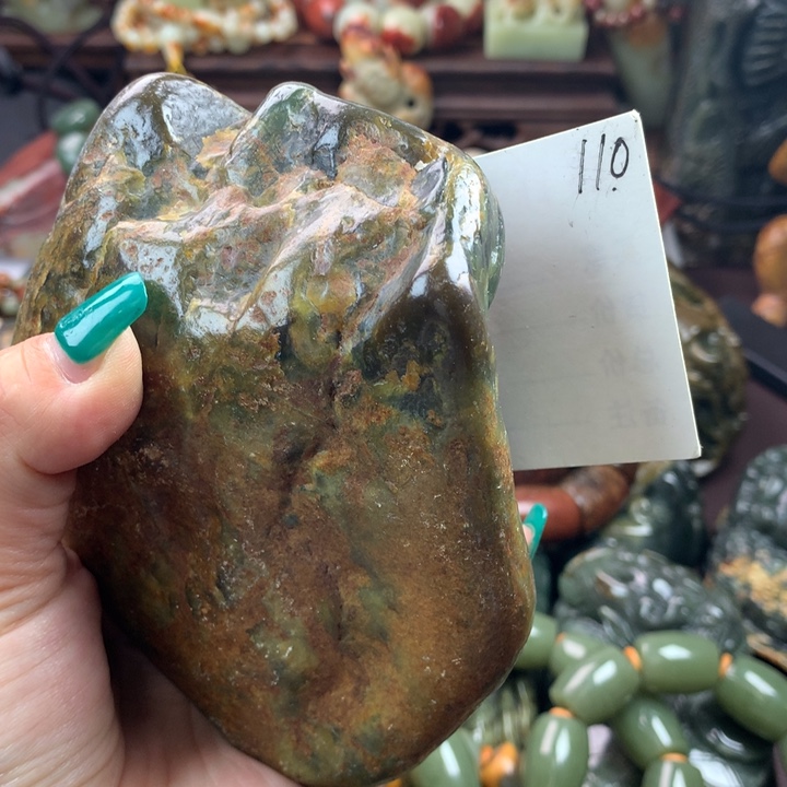 岫岩河磨玉（透闪石质玉）手把未镶嵌