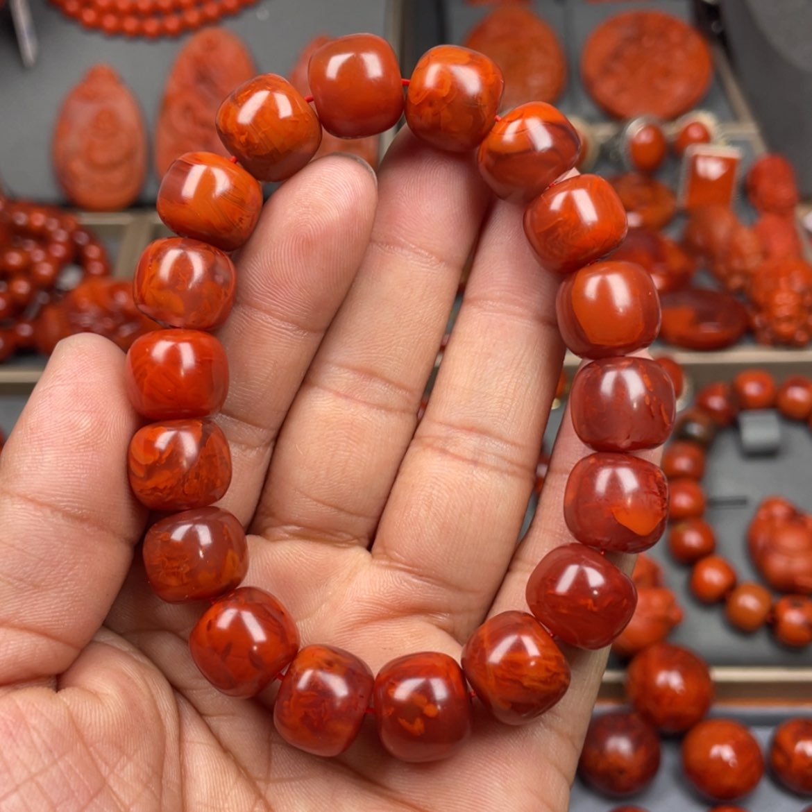 【闪购商品】南红玛瑙珠宝奇石未镶嵌单圈13