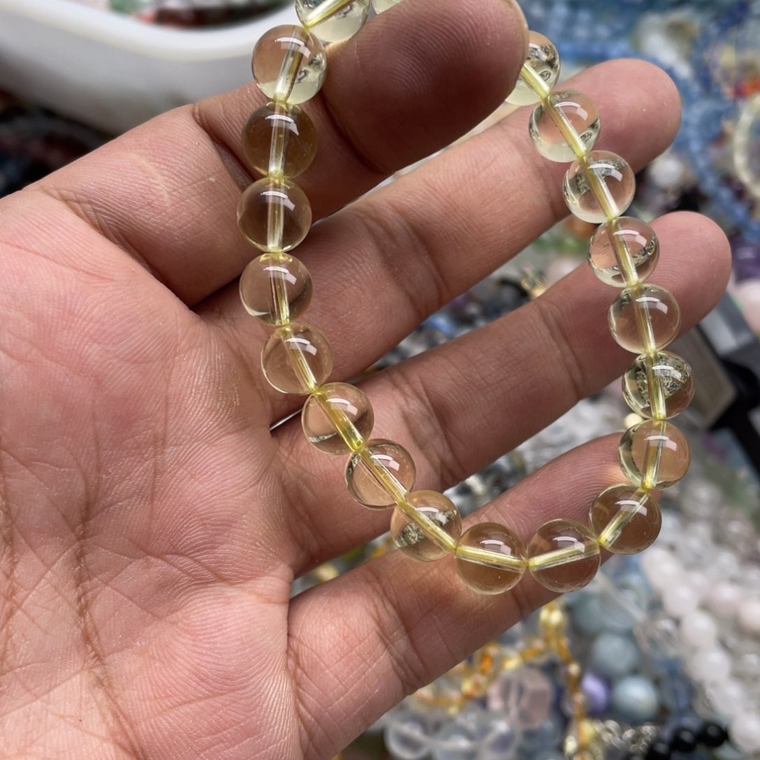 银S925镶嵌手链烟晶