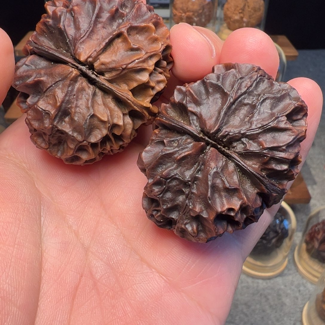 文玩核桃把件凤凰牡丹47mm