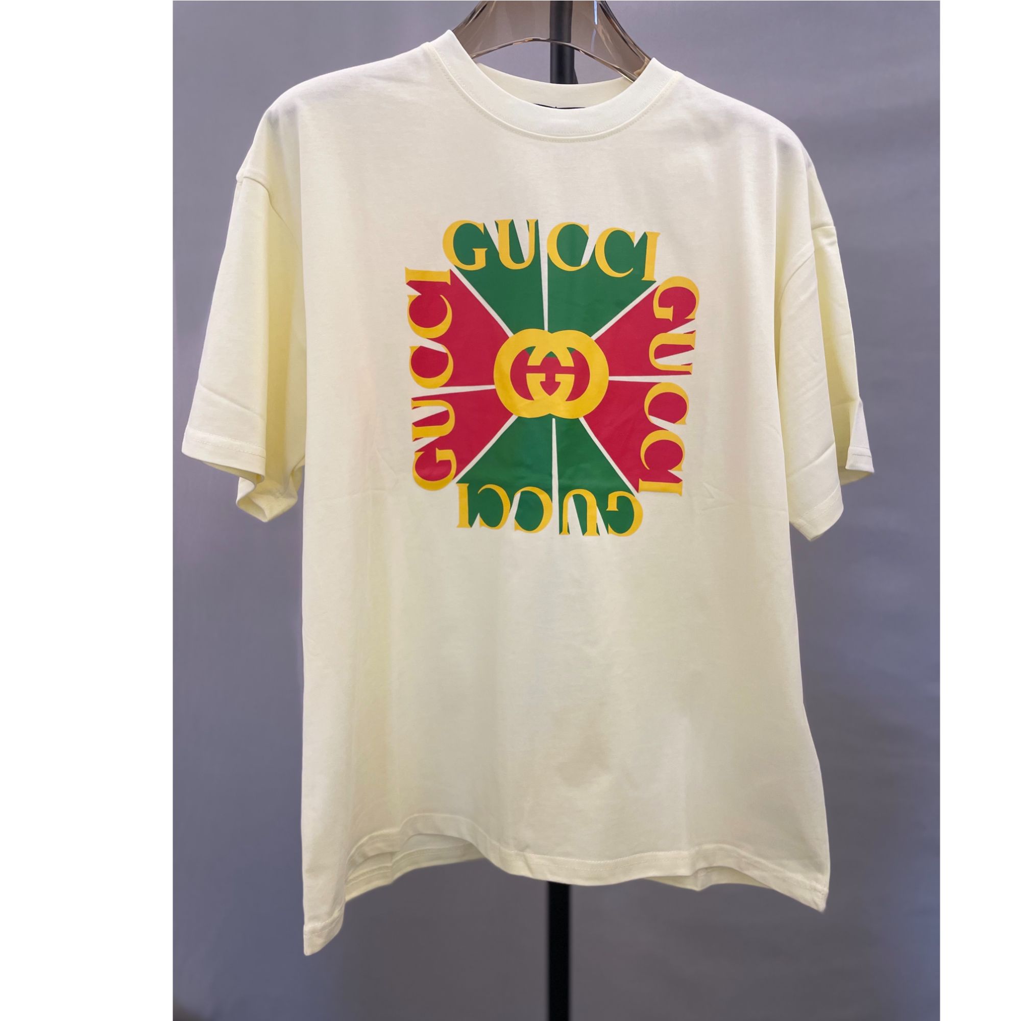 99新 GUCCI/古驰 古驰黄彩色字母