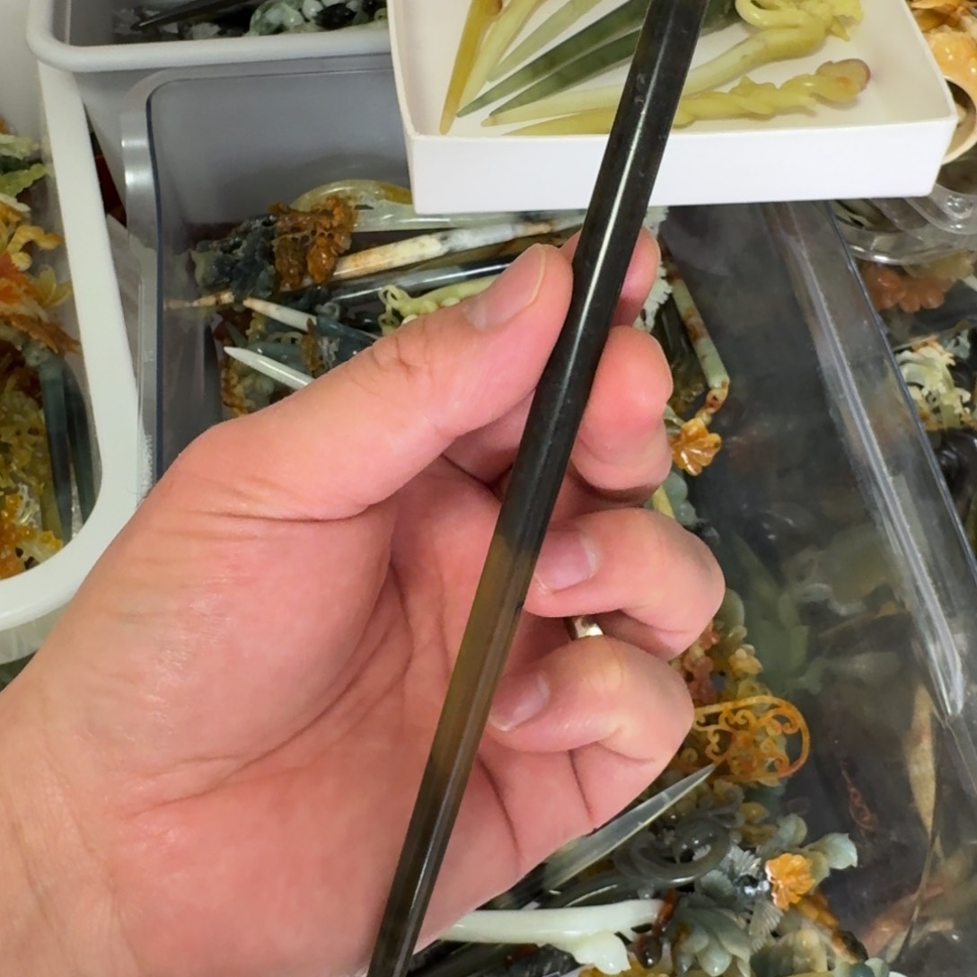 岫玉发饰未镶嵌明君玉簪就是好看