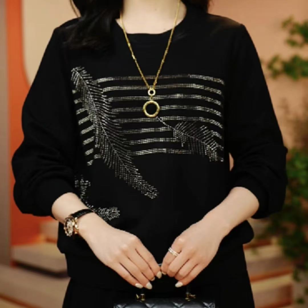 银钻山茶极简风早秋减龄优雅轻奢时尚百搭气质上衣