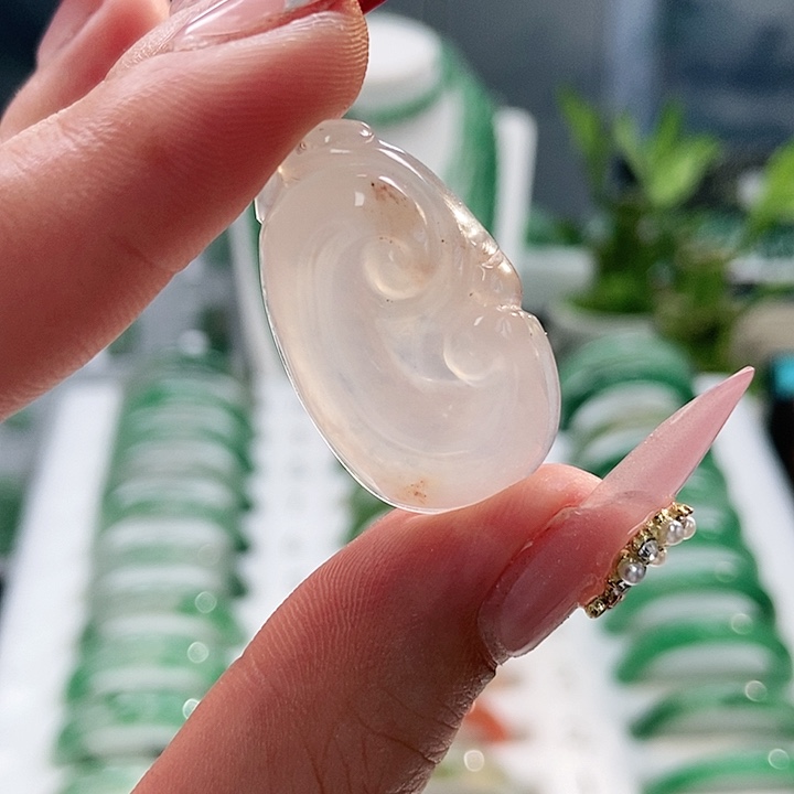 石英质玉吊坠(不含链)未镶嵌天然A货非洲翠挂件