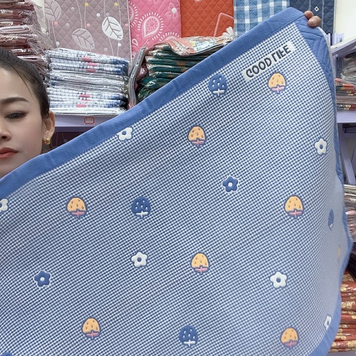 棉蓝色小草莓纯棉