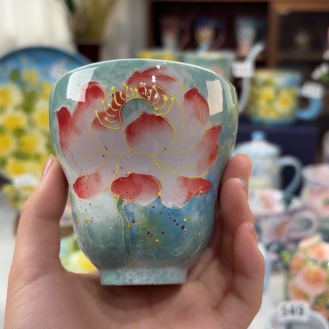 景德镇手绘高温釉下彩陶瓷茶具