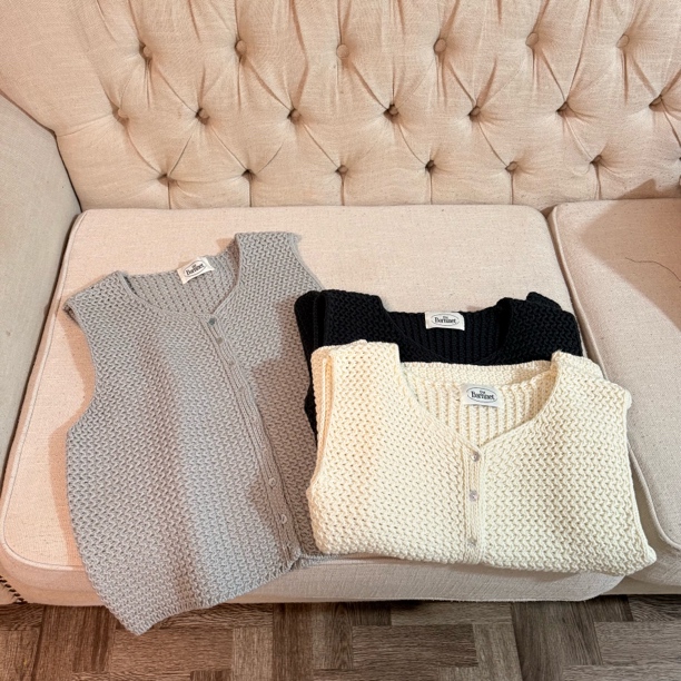 【雪镜织诗】文艺韩系宽松圆领针织马甲女叠穿百搭无袖打底上衣