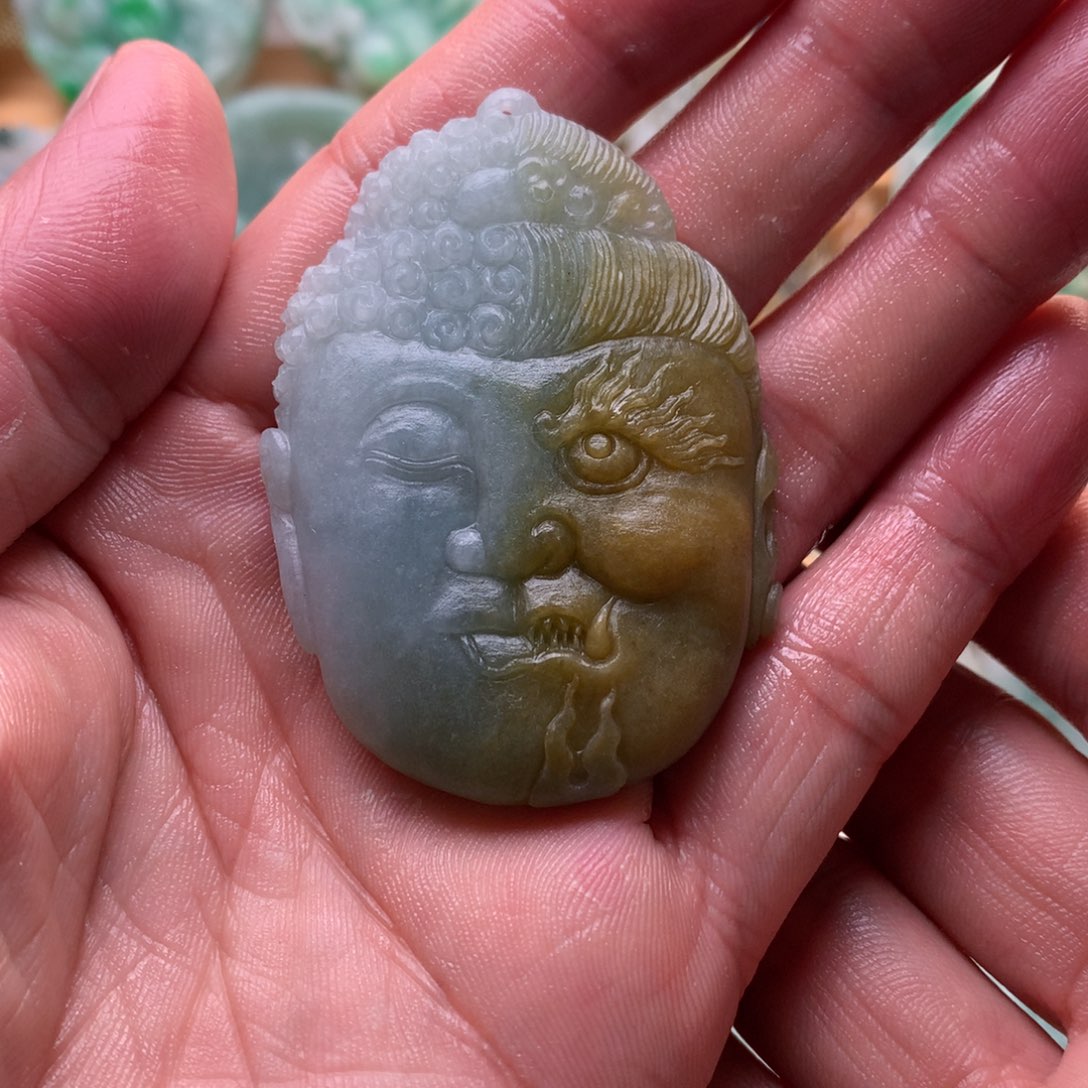 定制翡翠未镶嵌佛魔