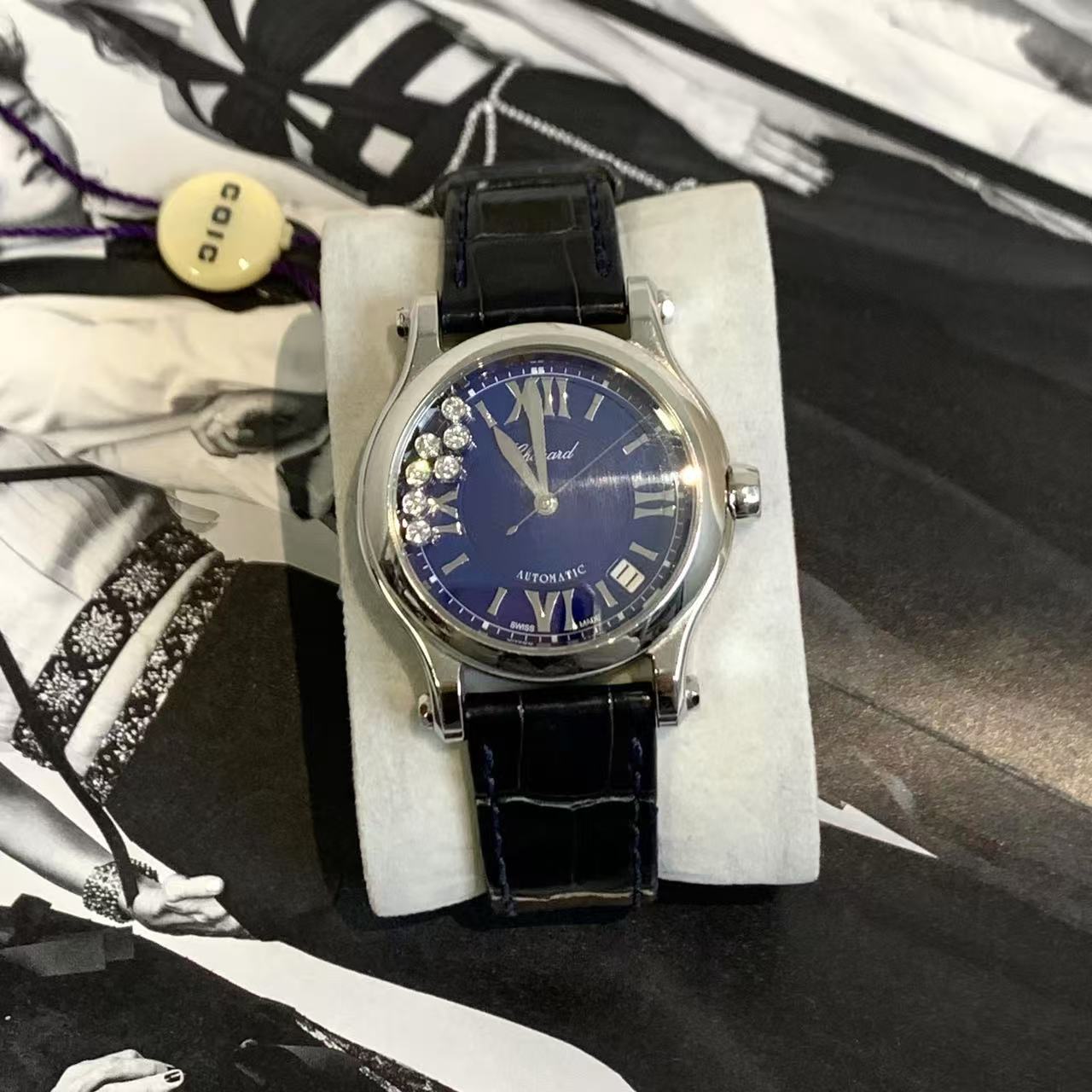 99新 Chopard/萧邦  壹臻/蓝盘快乐七钻手表 36表径 50777405