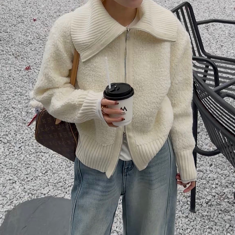 婷～全羊.毛加厚外套毛衣