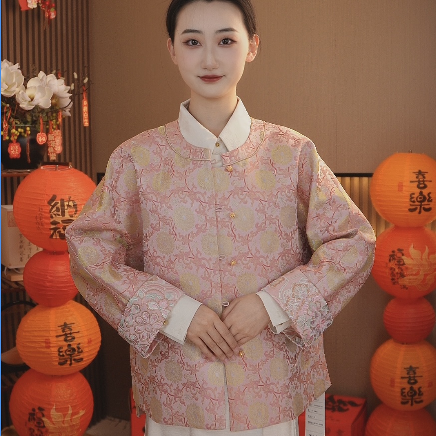 【春日来信】新中式国风设计师特调织金早春新款外套2025A803雨情