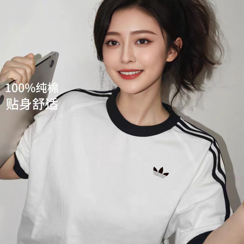 【奥莱折扣/特惠专区】2025夏季短袖男情侣款休闲运动体恤女-7018