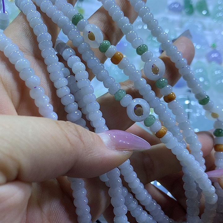 翡翠未镶嵌颈饰天然翡翠A货珠链多样性发货发其一