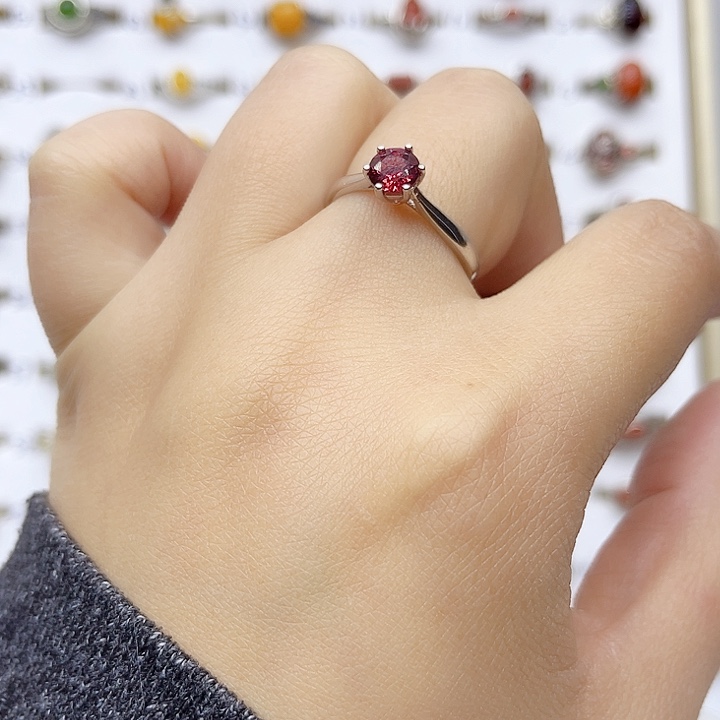 水晶戒指银S925镶嵌天然