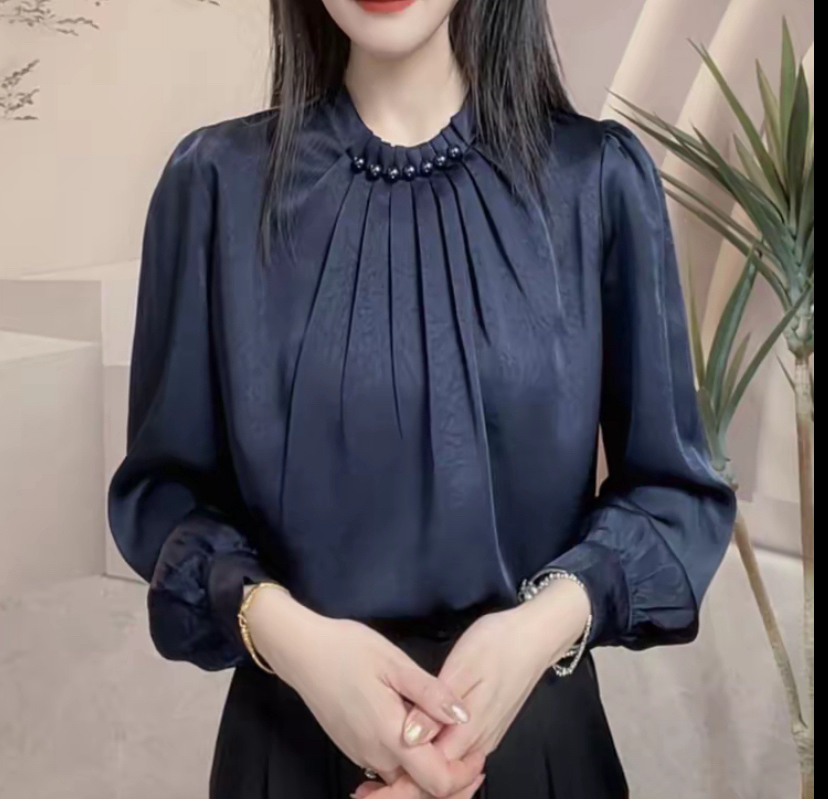 秋季新款气质小衫质感洋气减龄显瘦百搭长袖设计感上衣时尚衬衣