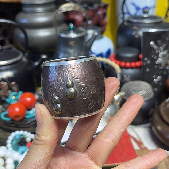 蜜安罐瓷香炉锡茶则