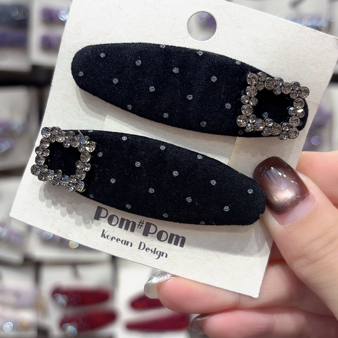 布艺铁合金黑色波点大抓