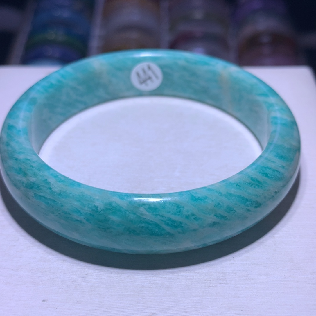银S925镶嵌水晶手镯天河石63圈441