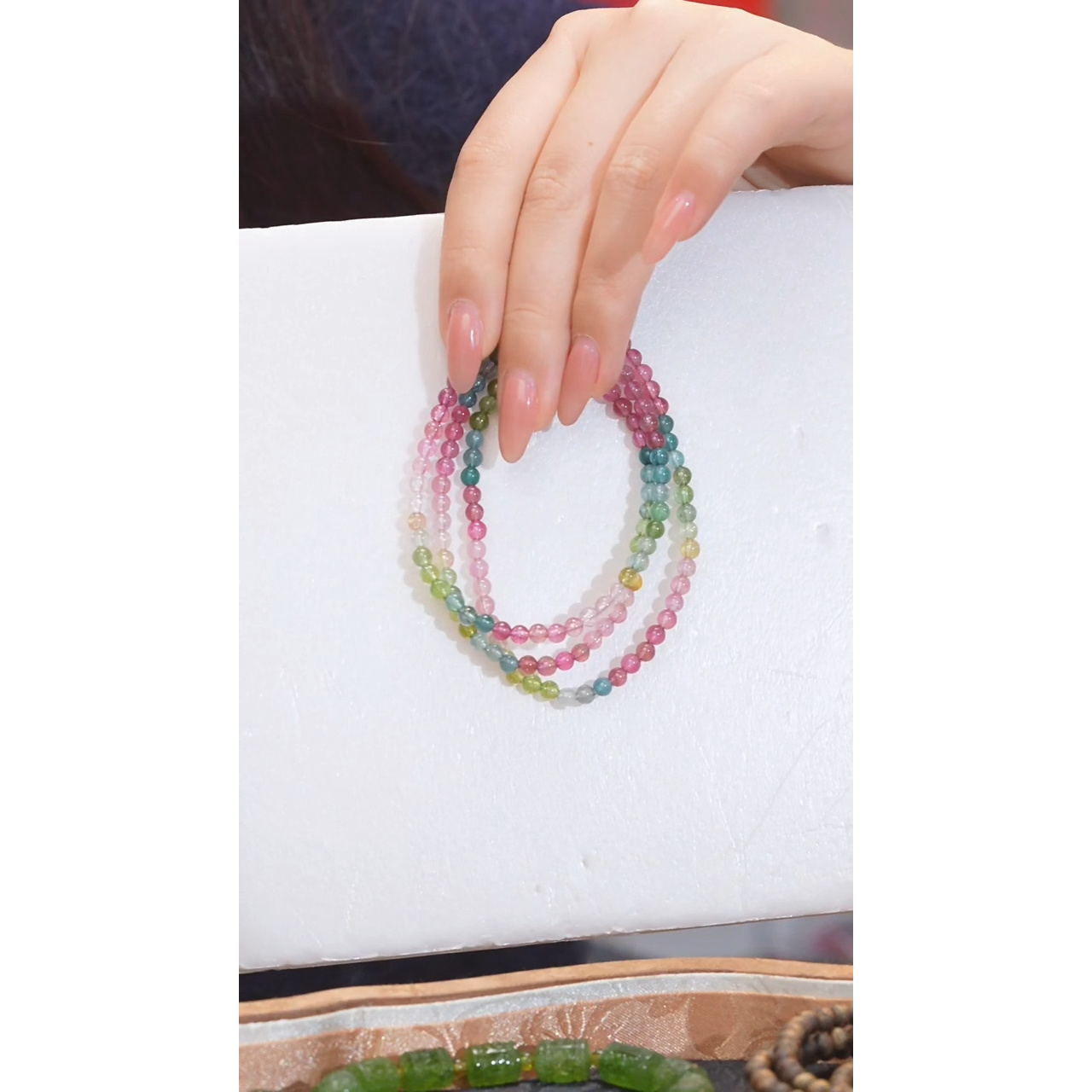 碧玺手串未镶嵌多样性发 卡3-4@@N1502