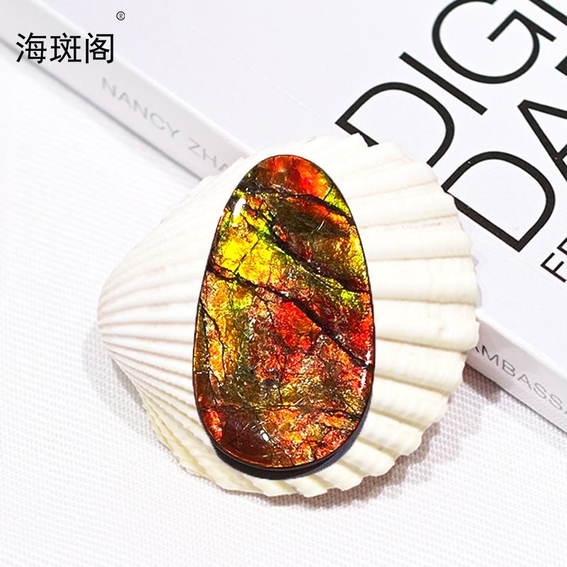 【海斑阁】天然加拿大斑彩宝石有机宝石收藏树脂覆膜裸石DLS-25239