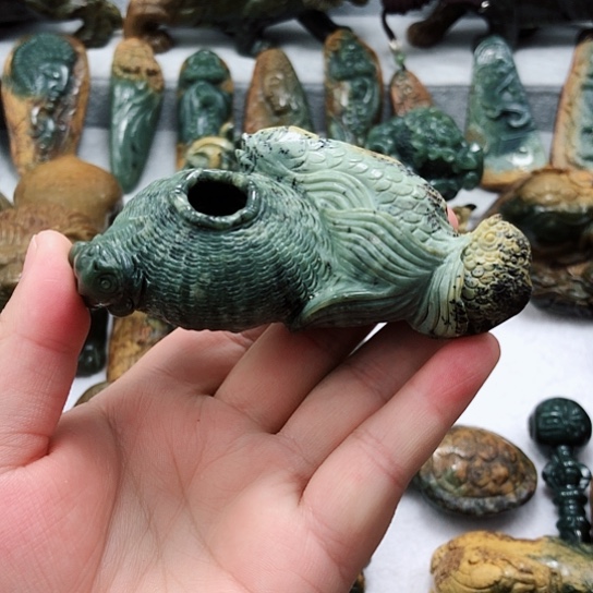 岫岩河磨玉（透闪石质玉）把件未镶嵌