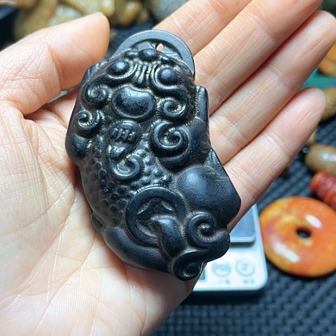 白玉菩提吊坠摆件