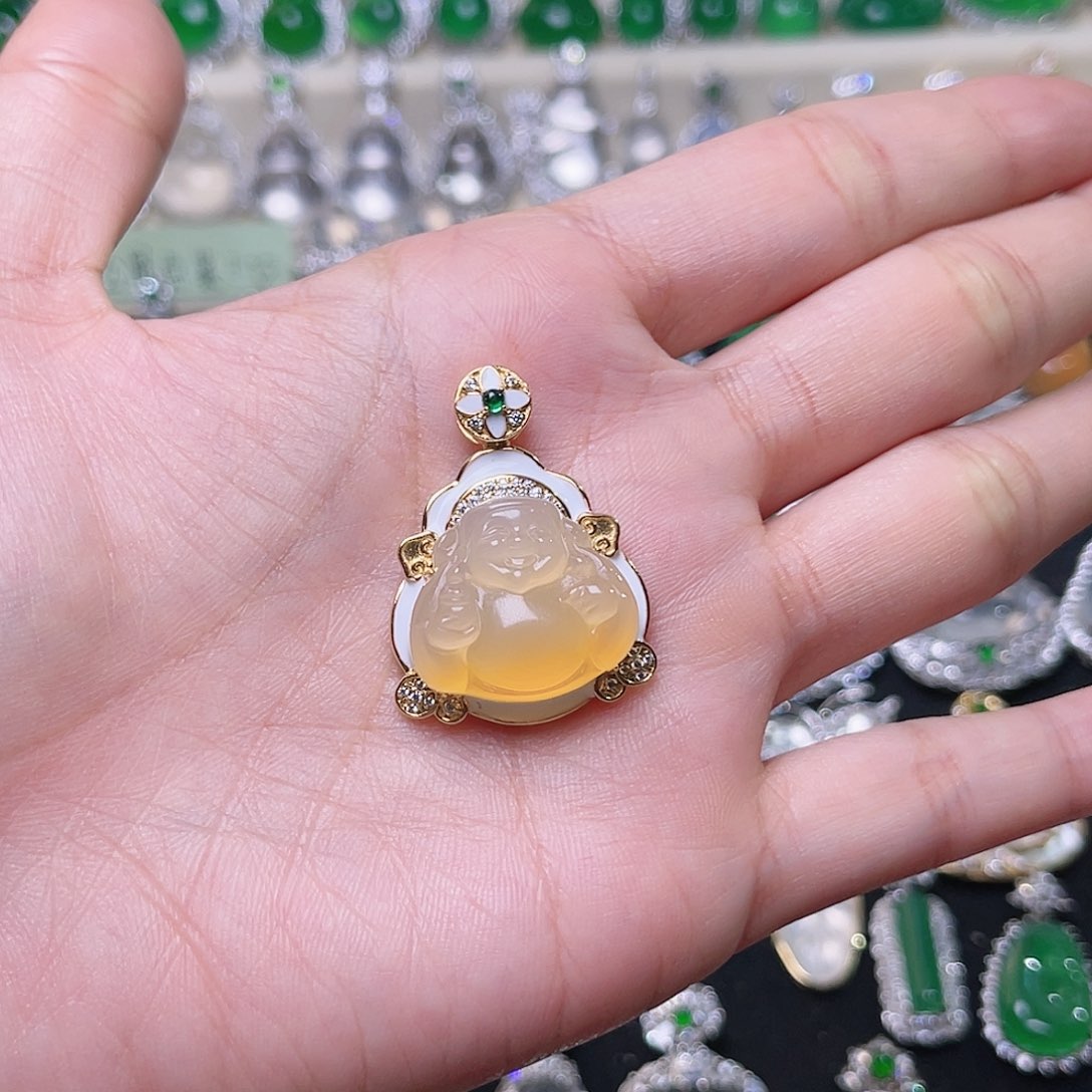 玛瑙/玉髓颈饰银S925镶嵌