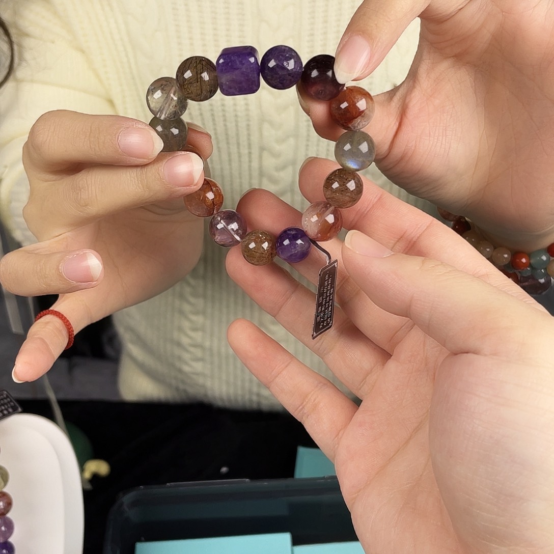 银S925镀金镶嵌水晶手串