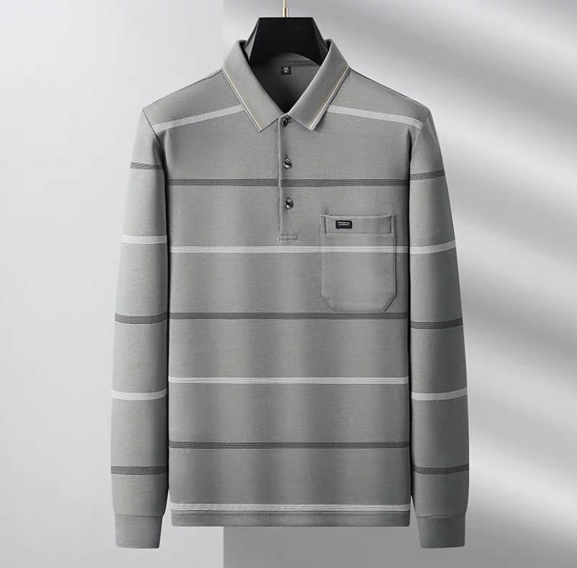 长袖主播报了名字的拍,备注编码，2商务休闲爸爸装POLO衫中老年