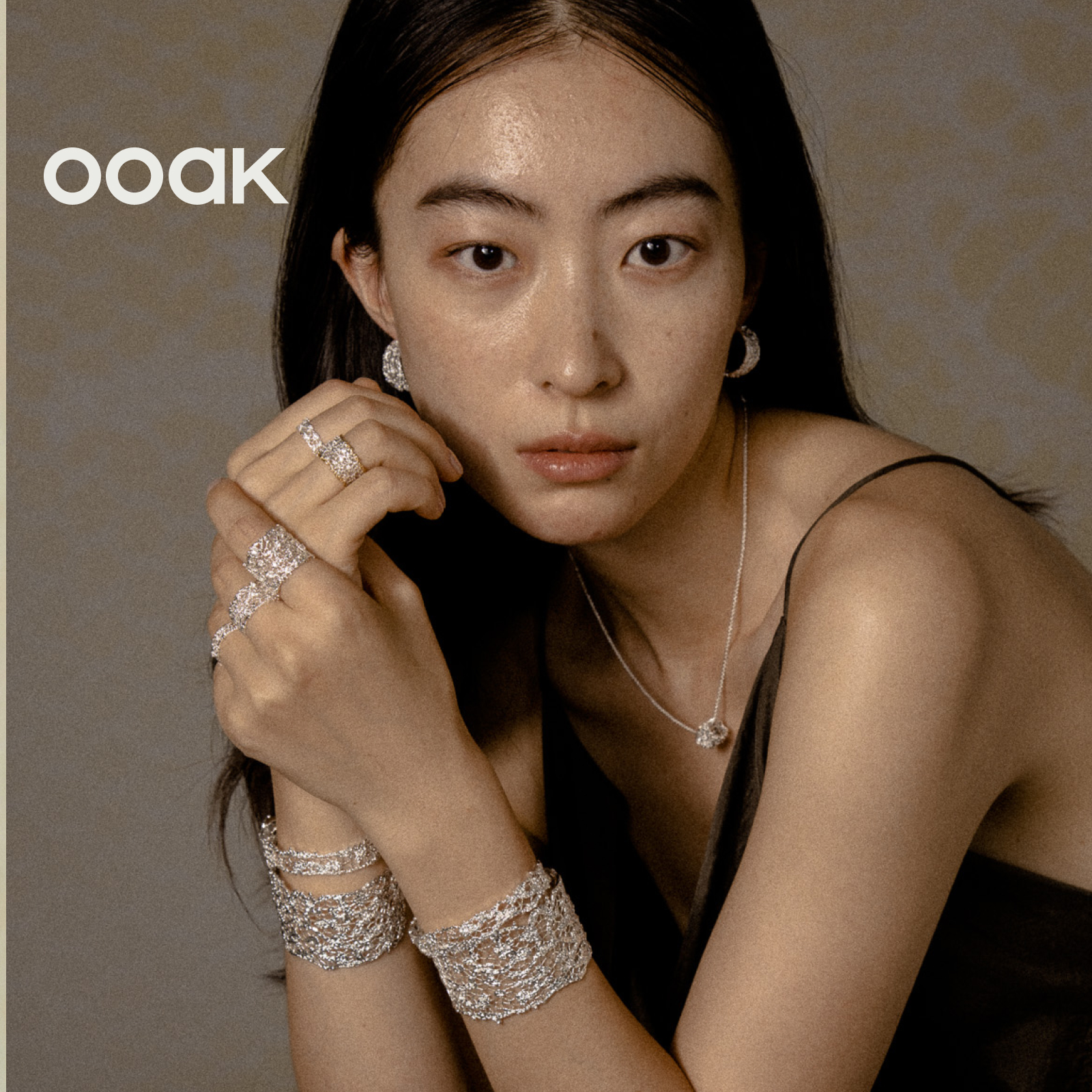 OOAK 925银手镯 列维斯蕾丝系列蕾丝手镯戒指小众设计高级感