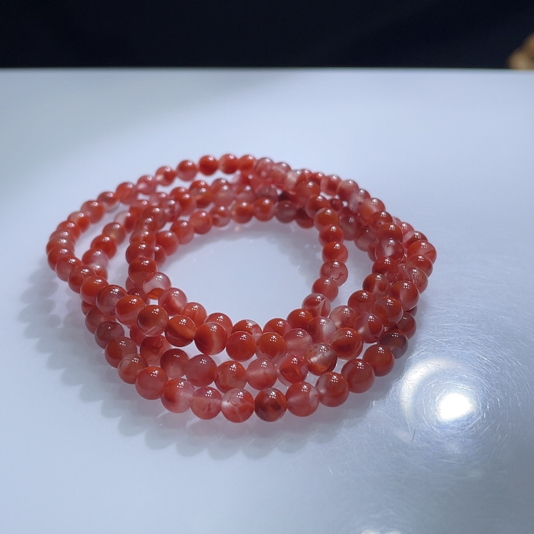 未镶嵌水晶手链冰飘南红多圈5m63元