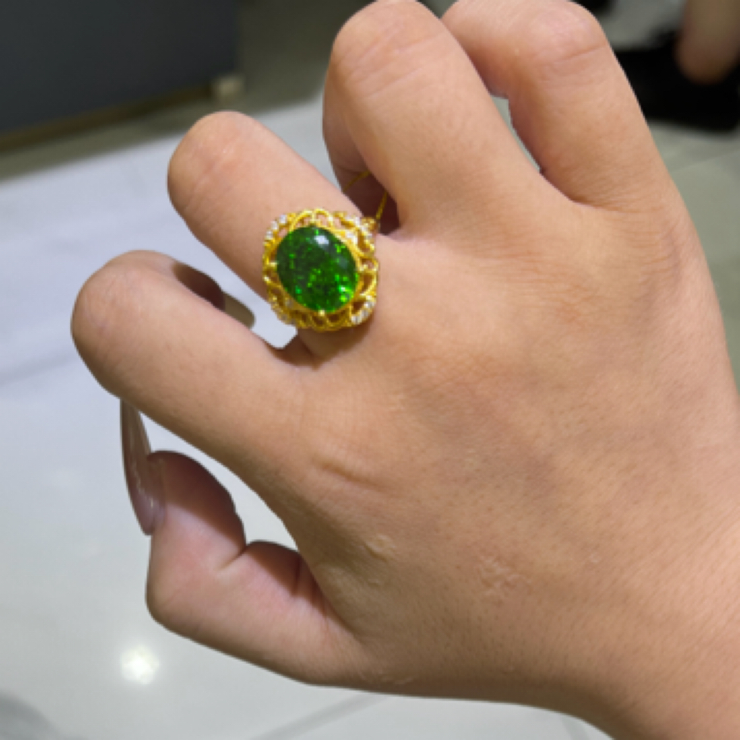 足金999黄金镶嵌戒指2.59克净金重活口