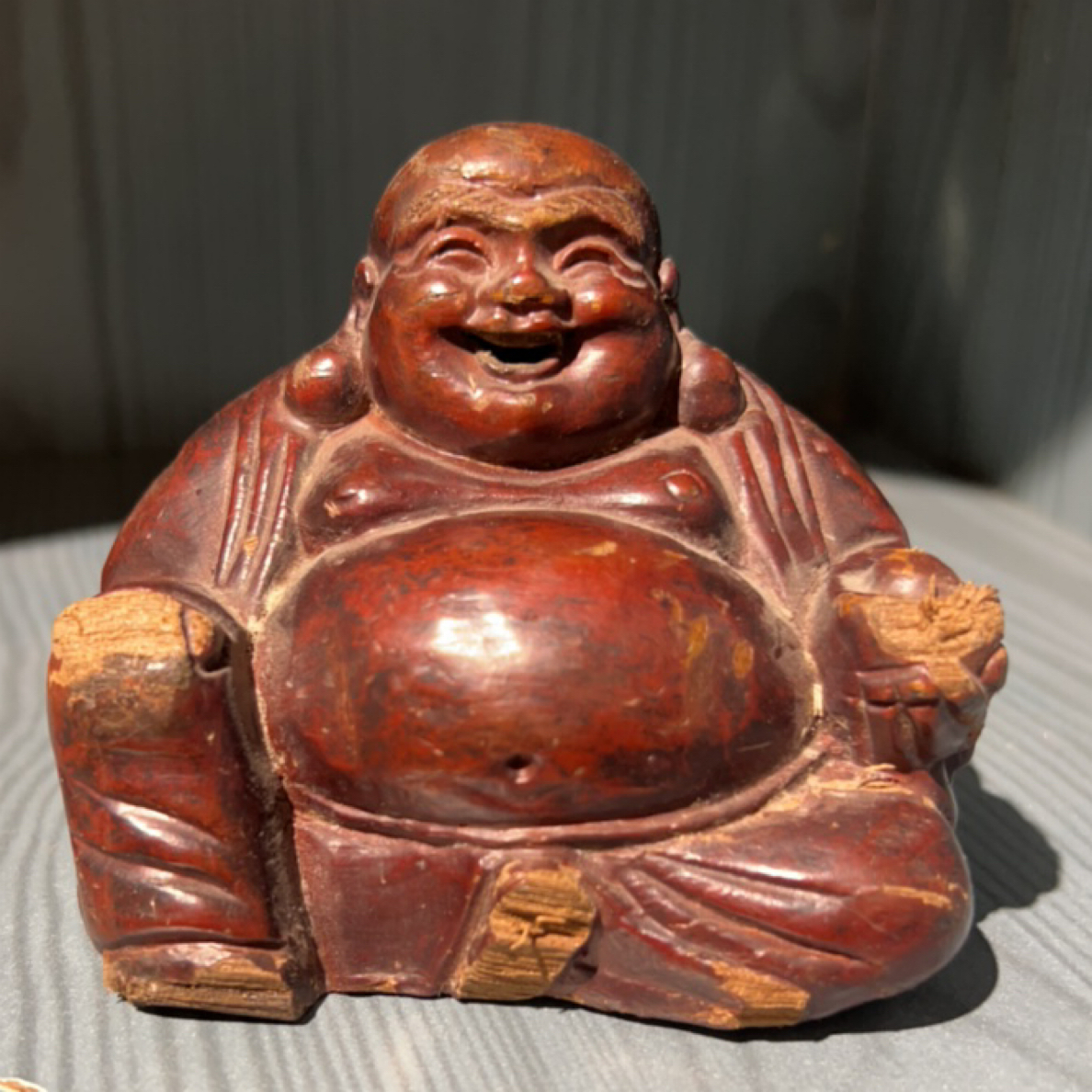 木雕弥勒像，尺寸9✖️9，喜笑颜开，快乐使者。