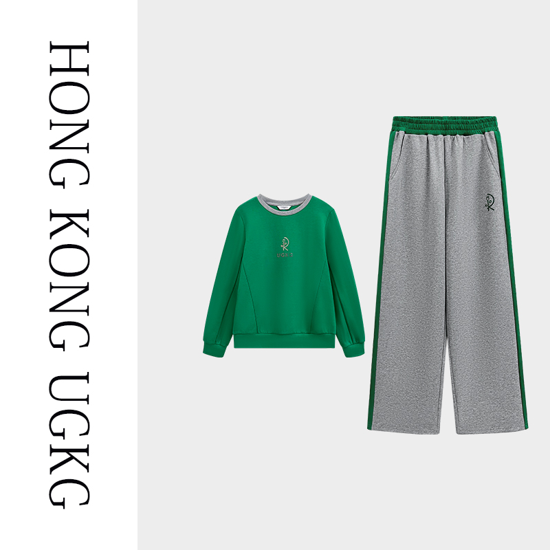 香港UG&KG 休闲套装女春秋长袖卫衣宽松百搭裤子两件套73251SZH18