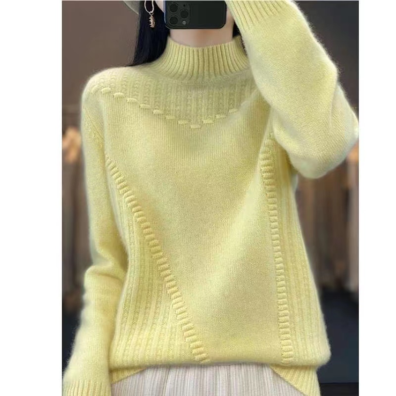 半高领高级感2025新款宽松加厚柔软亲肤内搭打底衫爆款针织毛衣