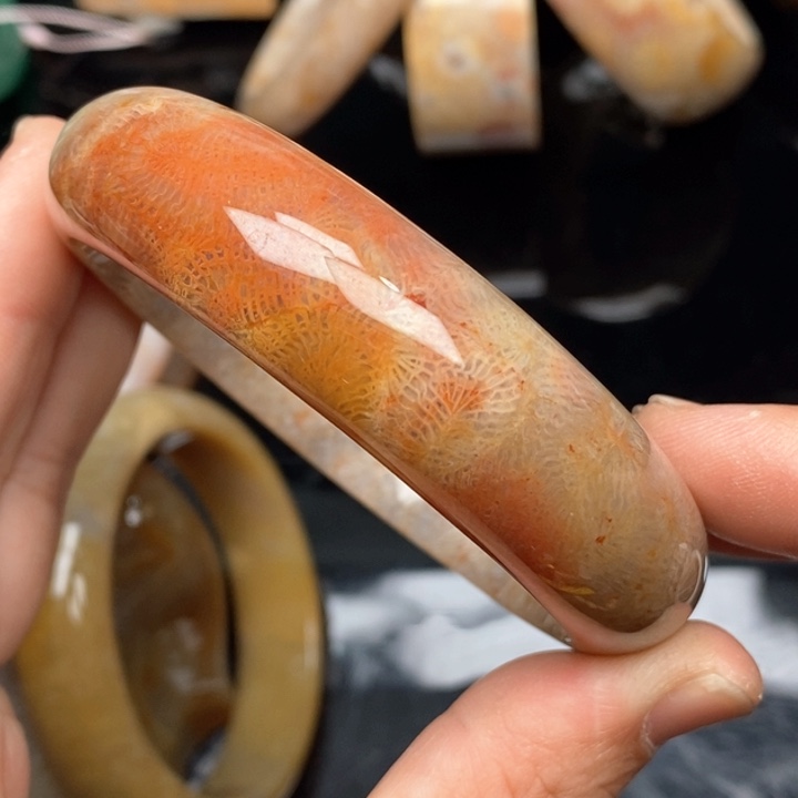 硅化珊瑚（珊瑚玉）手镯未镶嵌60