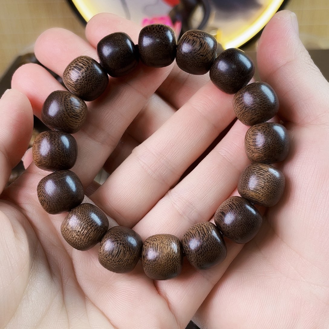 沉香手串星**辉富生红土玉化老料1.4