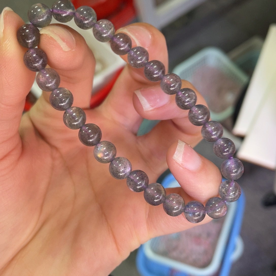 未镶嵌手链水晶稀有矿紫月光6.8mm