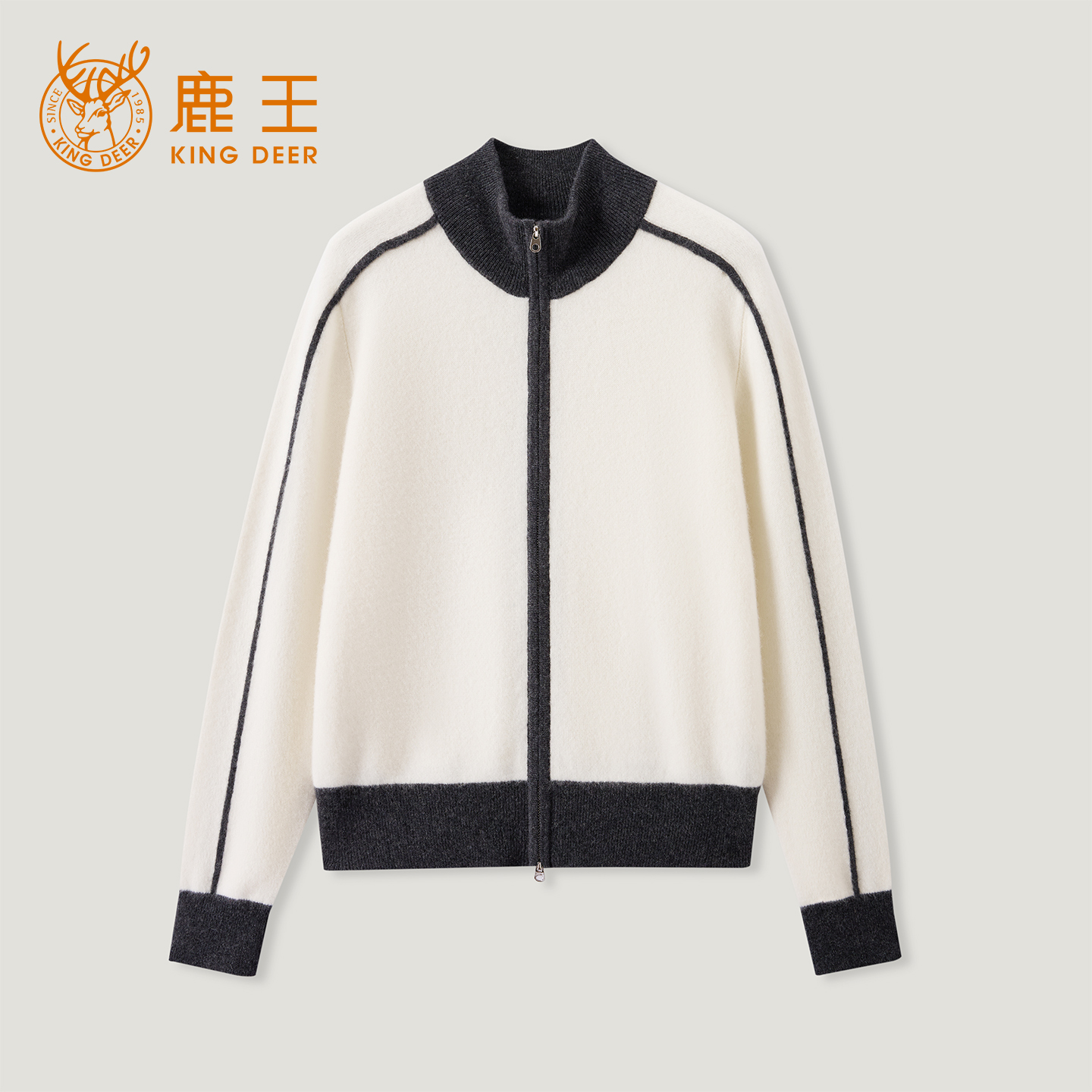King Deer/鹿王羊绒“老钱风”秋冬新款女式长袖羊绒衫L805815