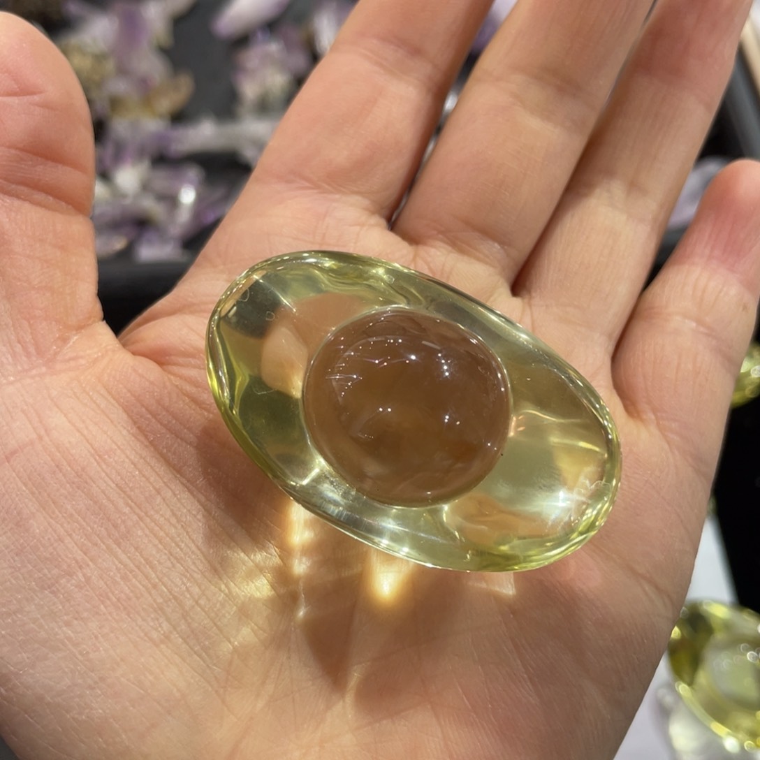 黄晶元宝吊坠未镶嵌