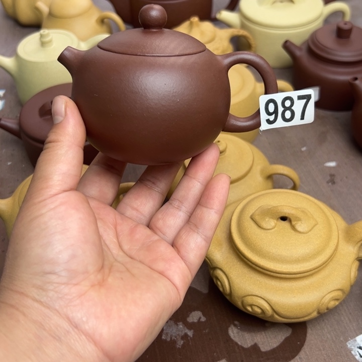 茶壶紫砂中槽清半手工220cc左右瑕疵