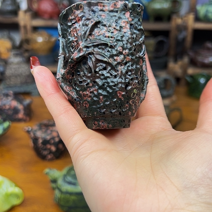 茶空天然石材梅花玉A**爱