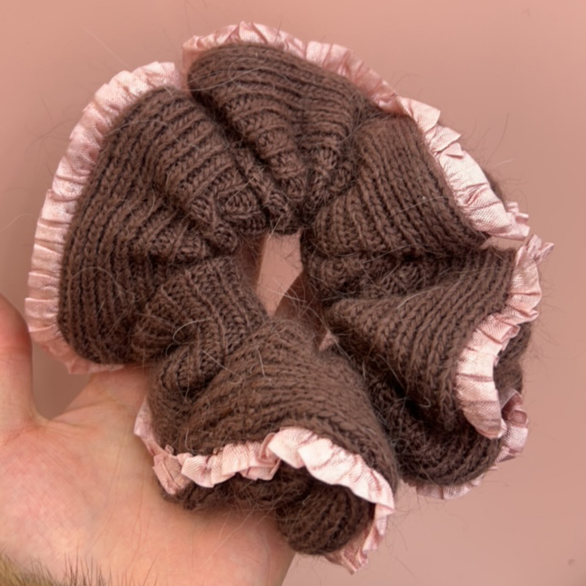 咖粉色长圈一个发圈