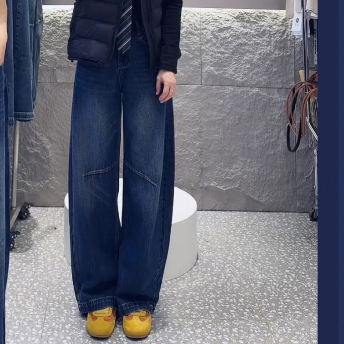 十三行牛仔裤垂感休闲弯刀9791