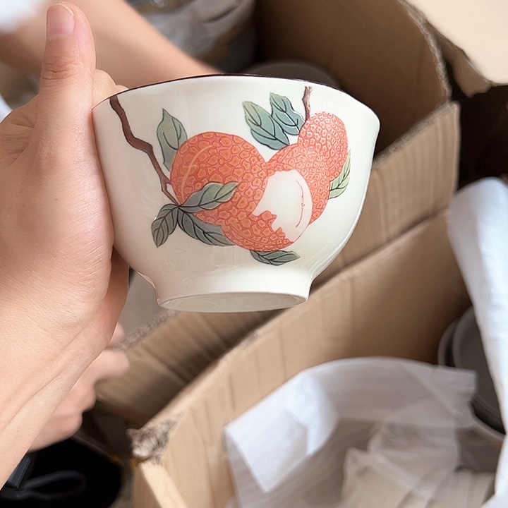 微瑕不退不换不补发 贵妃笑4.5英寸碗10只