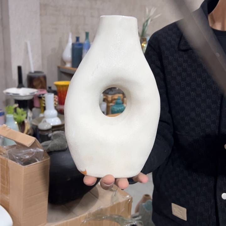 摆件高25口4公分微瑕捡漏上釉不均