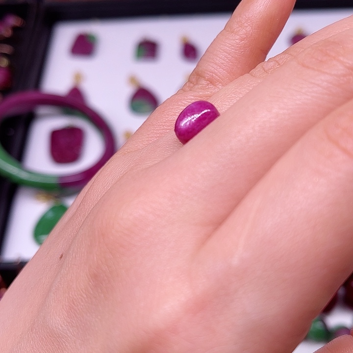 红宝石戒指银S925镶嵌