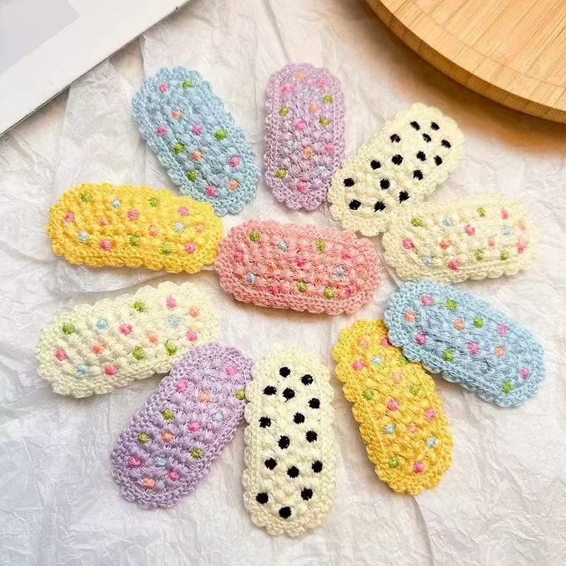 ins韩版针织发夹夹子BB夹女休闲风学院风网红少女风